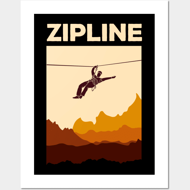 Zipline Adventure Ziplining Ziplines Gift Wall Art by GrafiqueDynasty